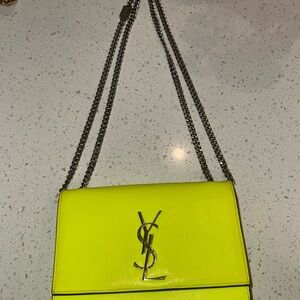 Yves Saint Laurent Yellow Crossbody Bag with Chain Strap